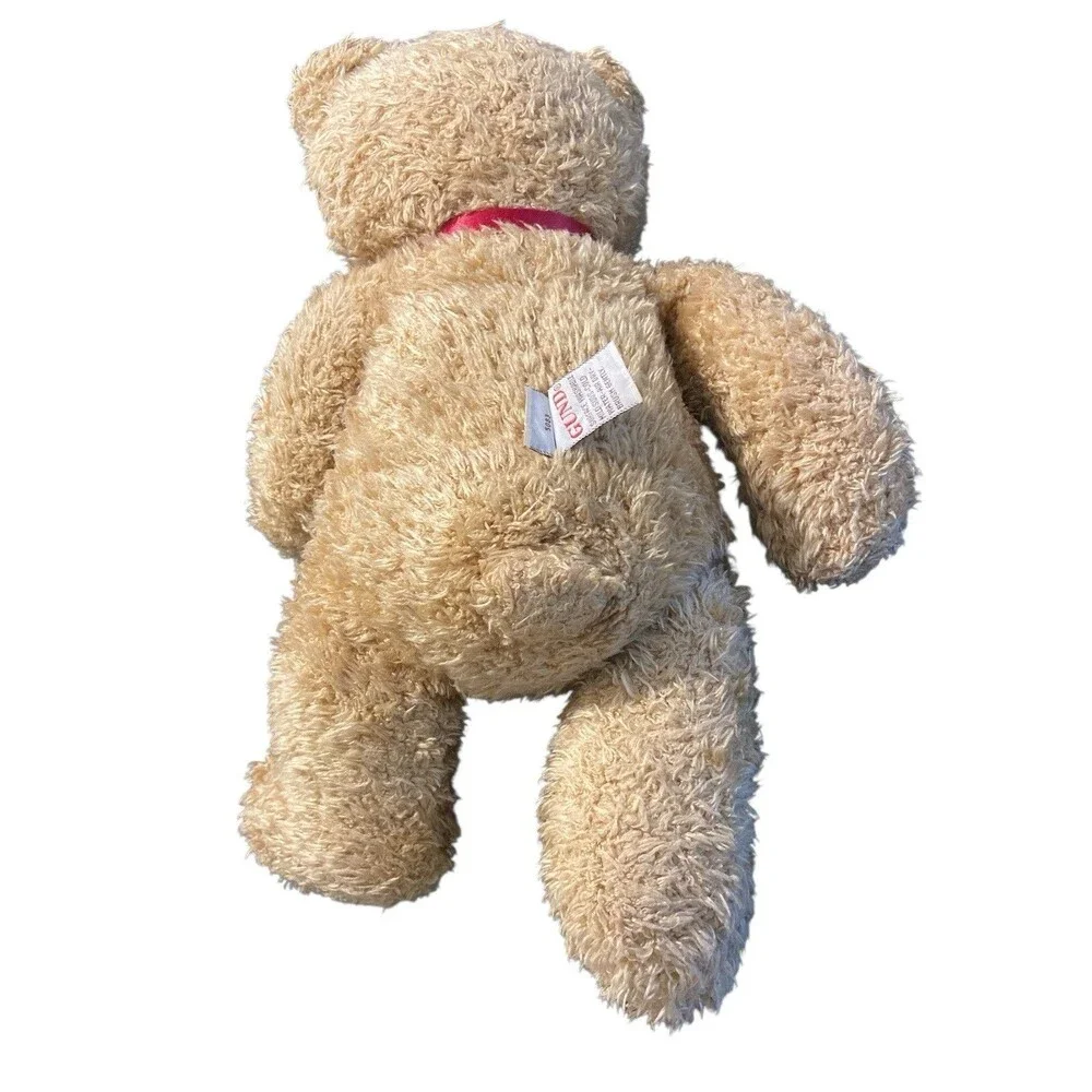 GUND #5083 Brown‎ Teddy Bear Plush Stuffed Animal Toy Red Ribbon 16